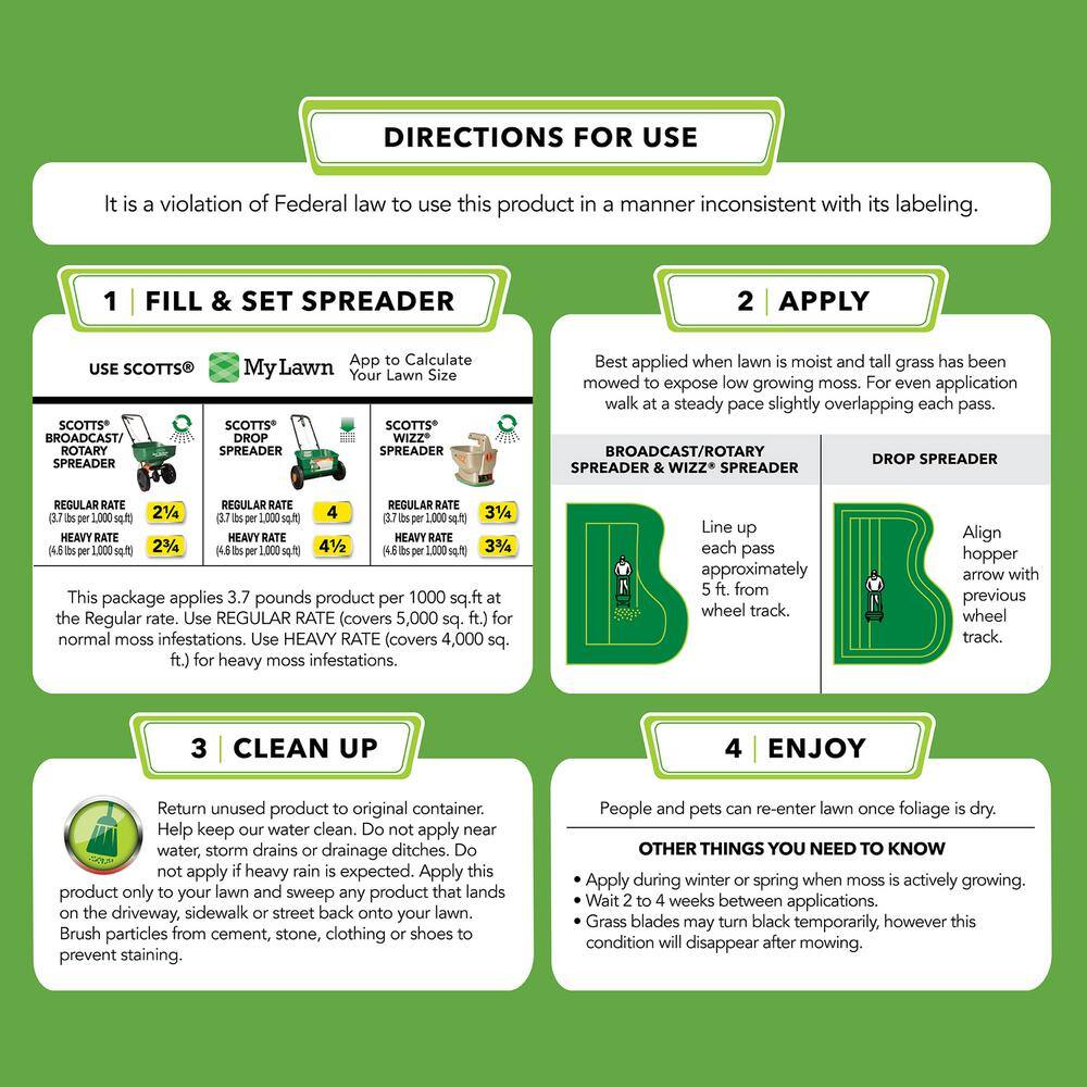 Scotts MossEx 18.37 lbs. Moss Killer for Lawns with Nutrients to Green and Thicken Grass 49019PM