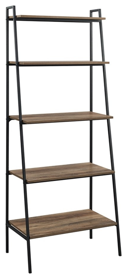 Pemberly Row 72 quotModern Ladder Bookcase in Reclaimed Barnwood   Industrial   Bookcases   by Homesquare  Houzz