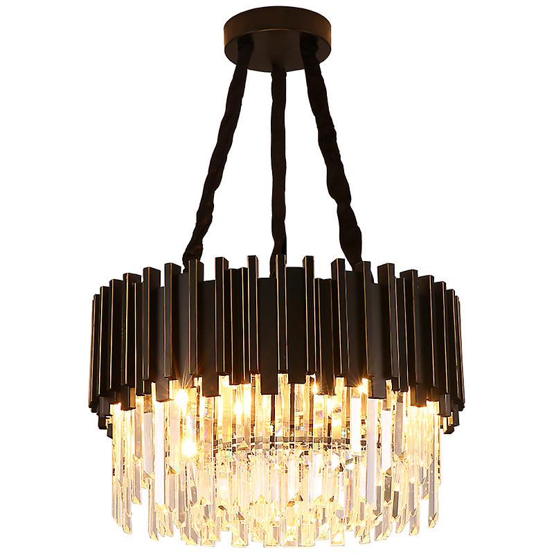 Phube Modern Black Crystal Chandeliers Lighting Fixture Luxury Contemporary Indoor Pendant Light For Home Hotel