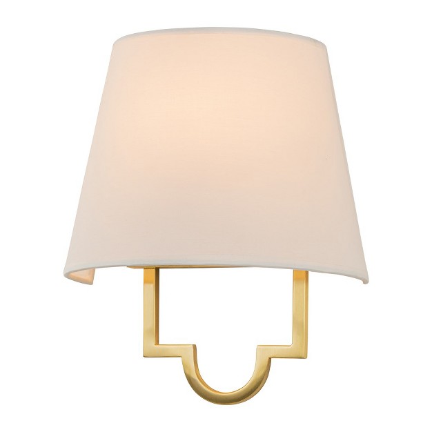 C Cattleya 1 light Gold Hardwired And Plug in Dimmable Wall Sconce With Fabric Shade