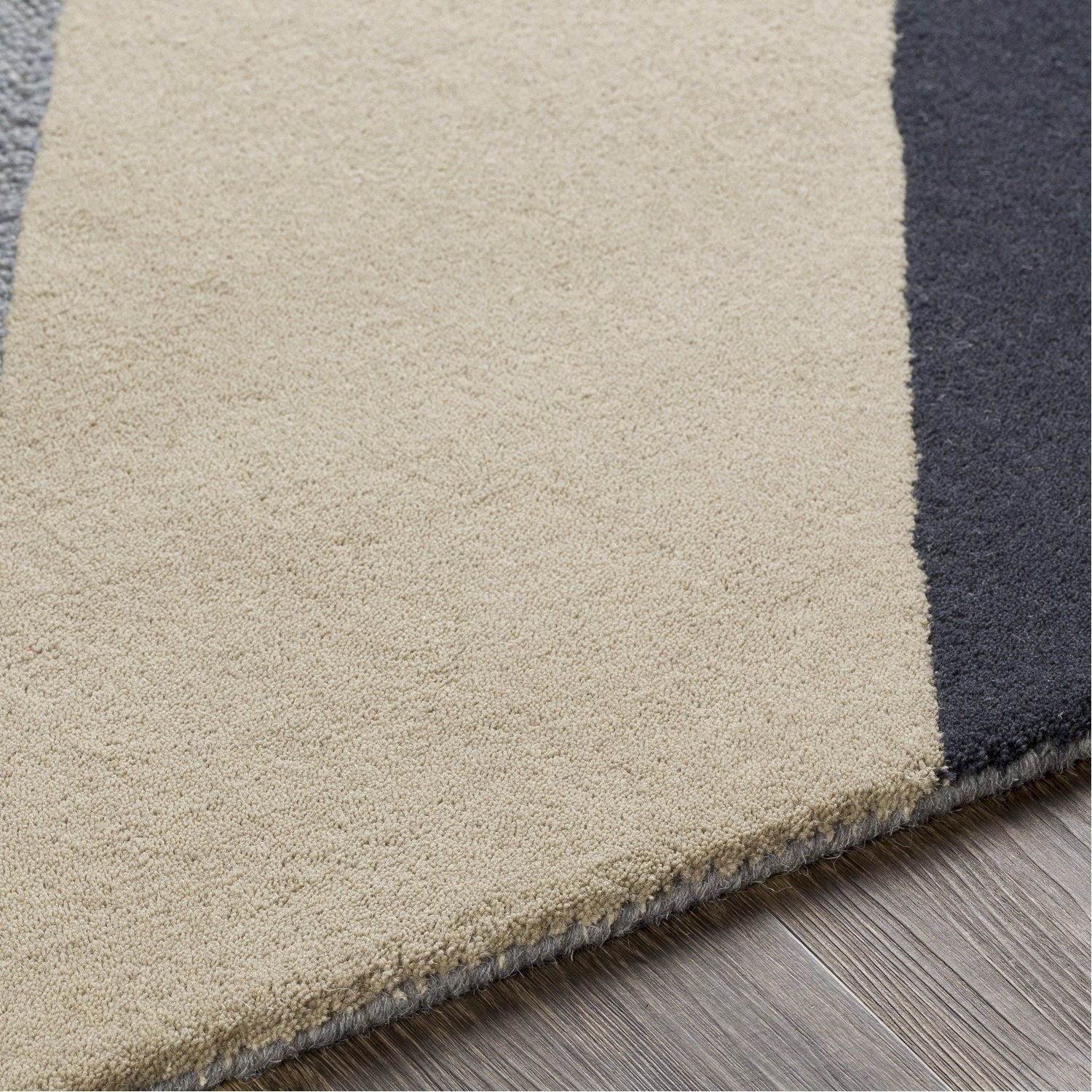 Kennedy Hand Tufted Rug in Navy, Taupe, Khaki, Charcoal, Denim