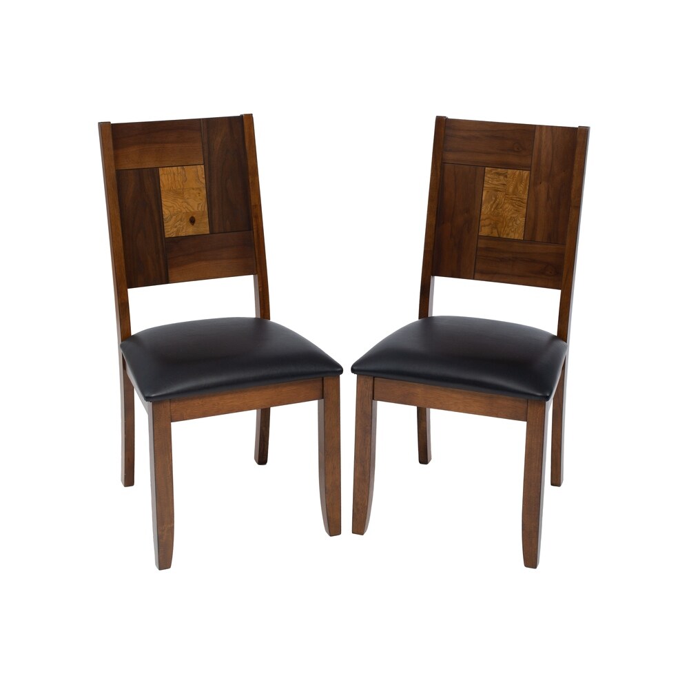 Solid Hardwood Squareback Brown Dining Chair (Set of 2)