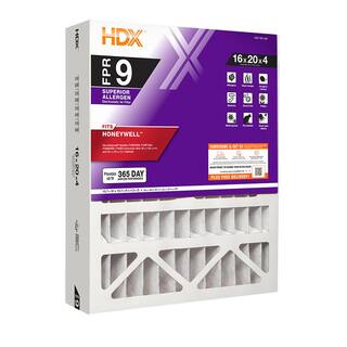 HDX 16 in. x 20 in. x 4 in. Honeywell Replacement Pleated Air Filter FPR 9 HDX-HW1620-13-3