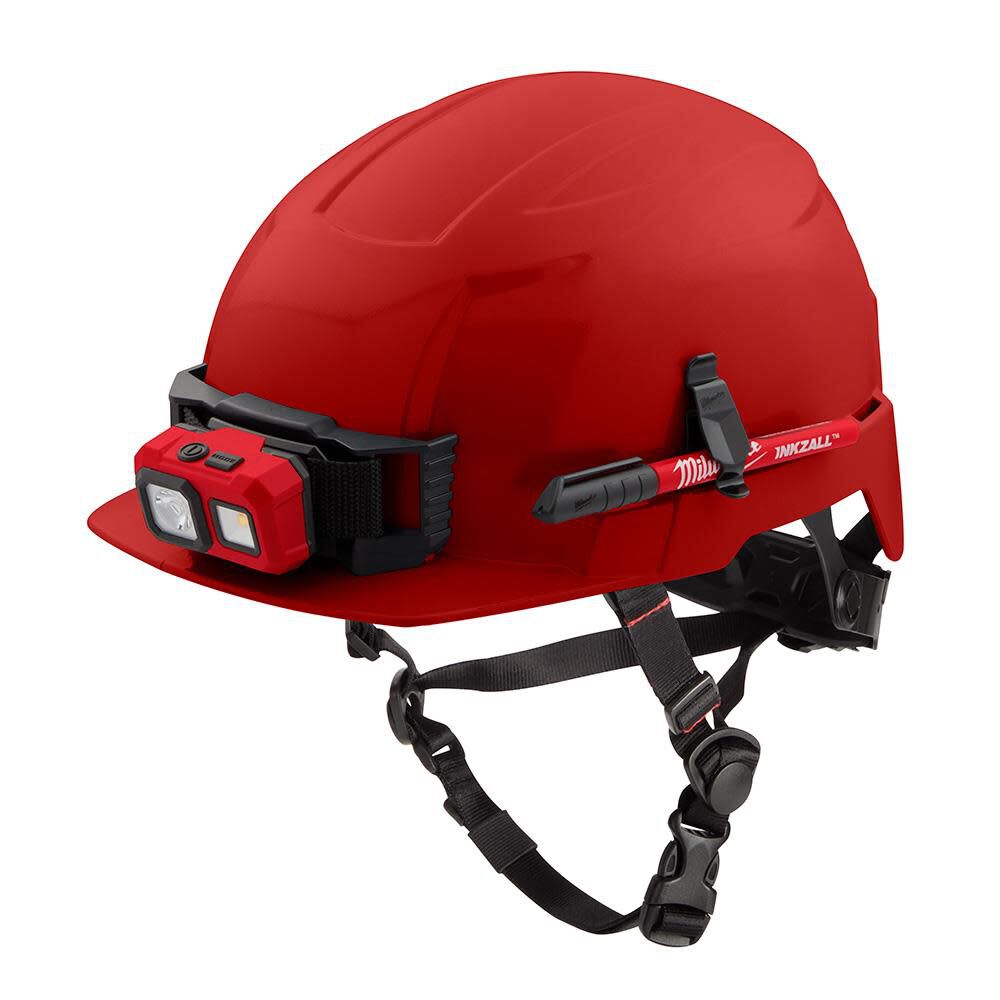 MW Red Front Brim Helmet with BOLT Class E 48-73-1329 from MW