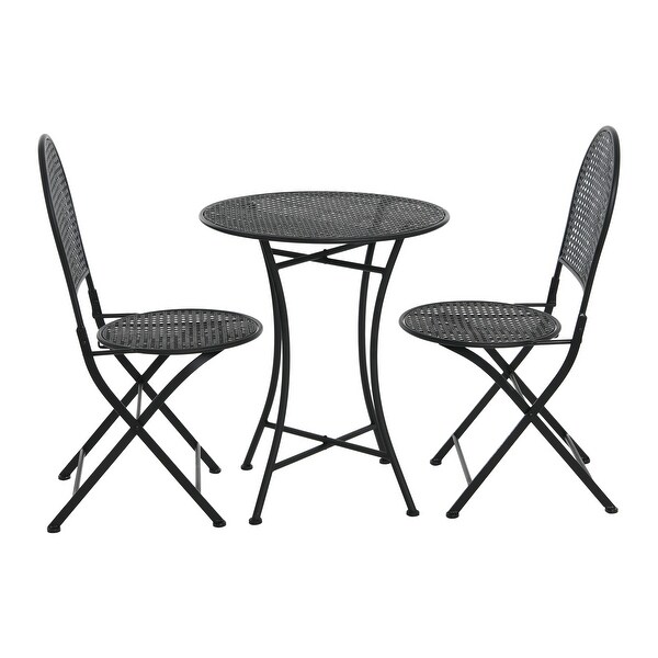 Outdoor Bistro Patio Set with Table and 2 Folding Chairs