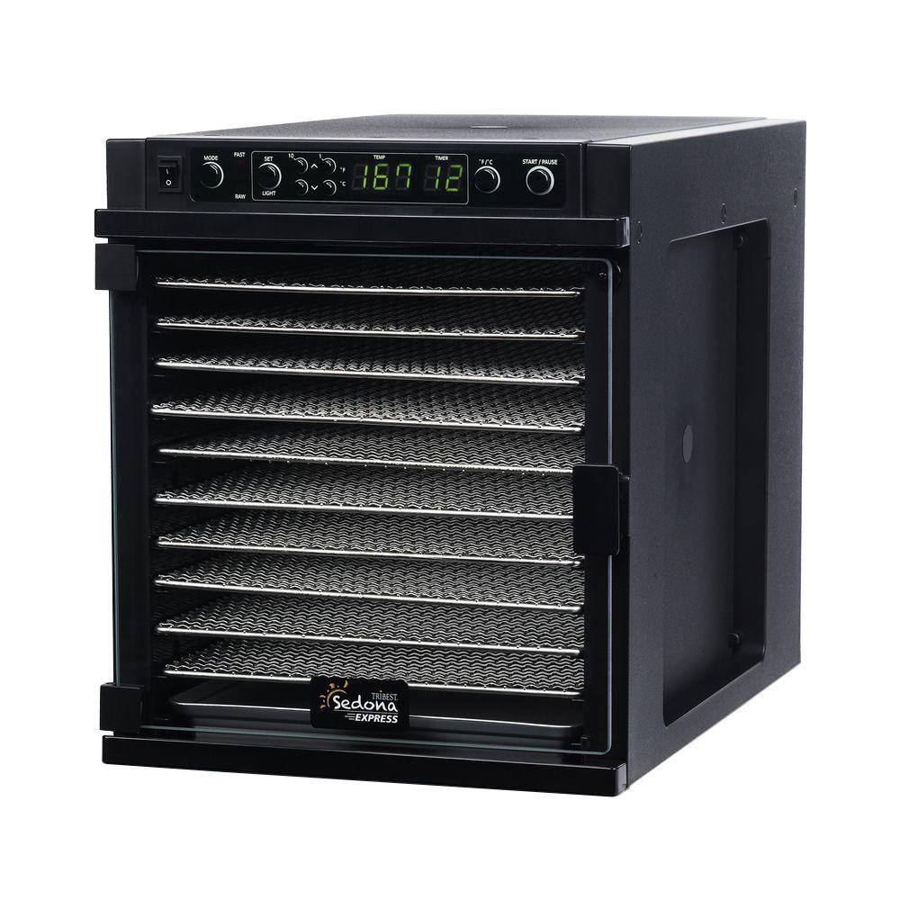 Tribest Sedona Express 11-Tray Black Stainless Steel Food Dehydrator with Built-In Timer SDE-S6780-B