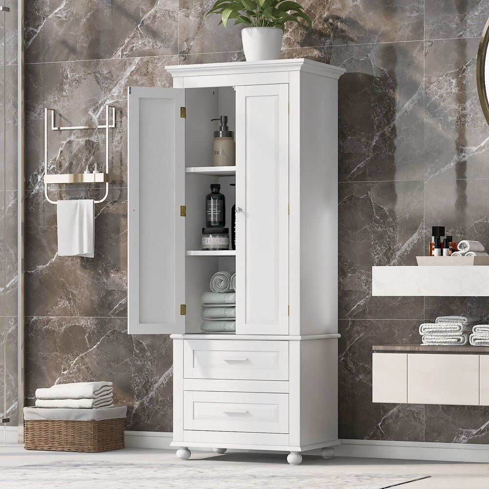 Storage Cabinet Freestanding Bathroom Floor Cabinet Kitchen Pantry with Pull out Drawers for Bedroom Wardrobe