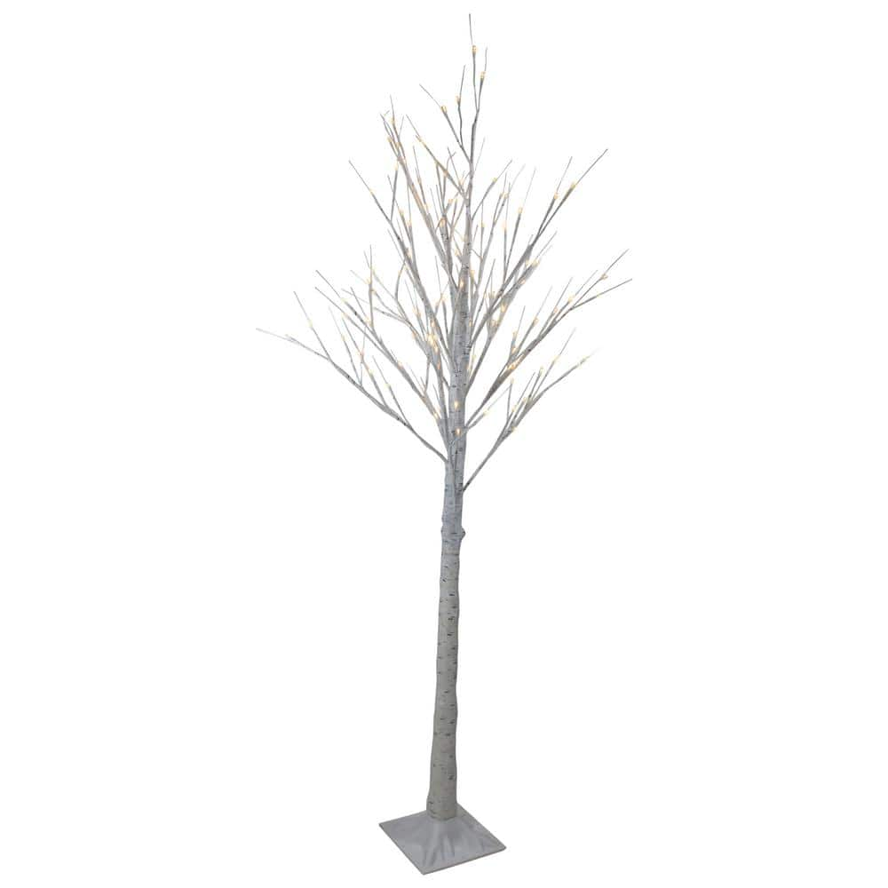 6 ft. Lighted Christmas White Birch Twig Tree Outdoor Decoration - Warm White LED Lights 34289209