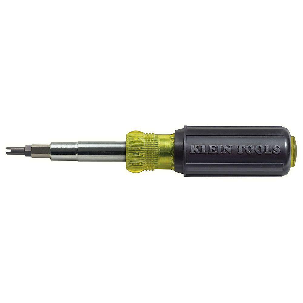 Klein Tools 11-in-1 Multi-Bit ScrewdriverNut Driver with Schrader Valve Core Tool - Cushion Grip Handle 32527