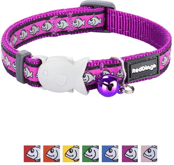 Red Dingo Nylon Reflective Breakaway Cat Collar with Bell