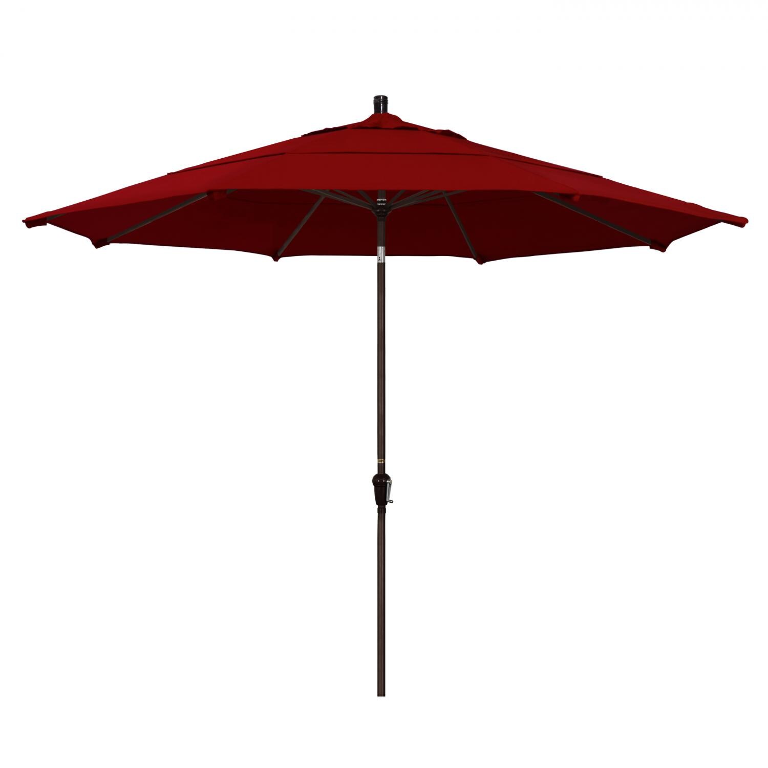 California Umbrella 11 Ft. Octagonal Aluminum Auto Tilt Patio Umbrella W/ Crank Lift and Aluminum Ribs