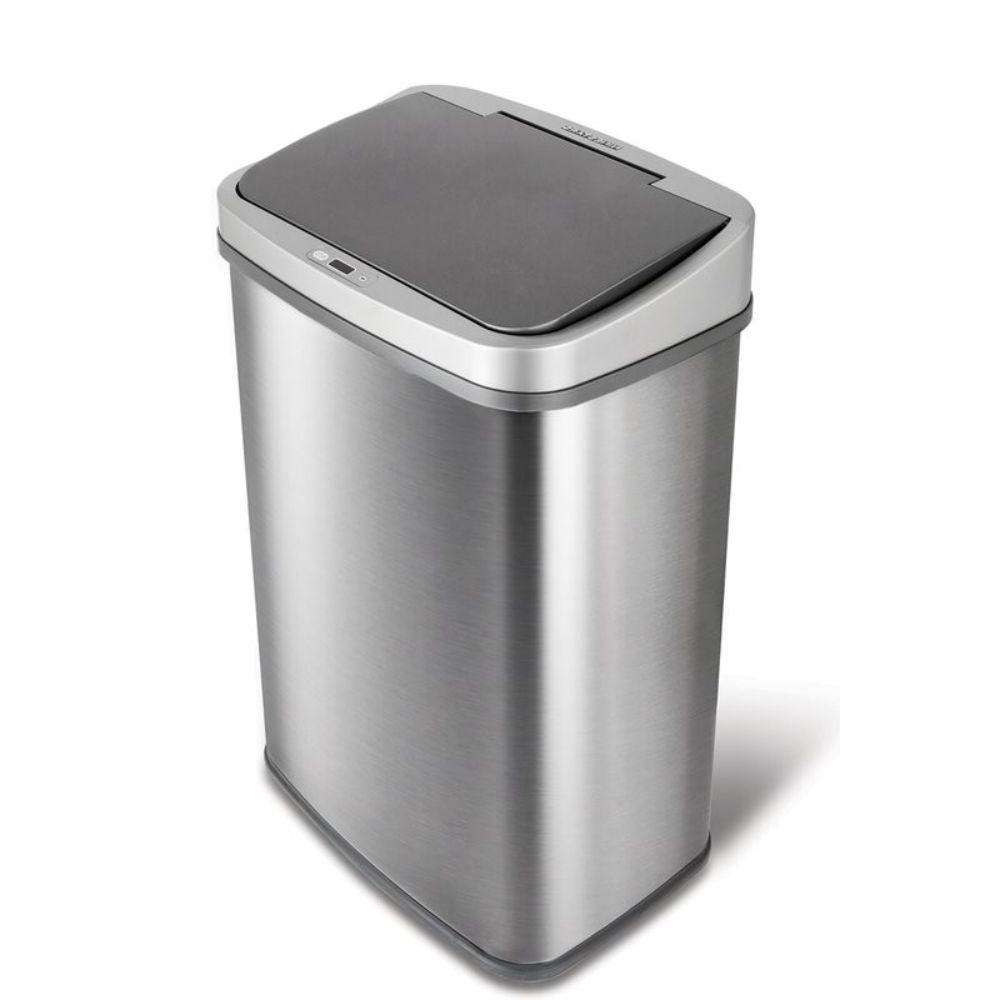 13-Gallon Stainless Steel Kitchen Trash Can with Motion Sensor Lid