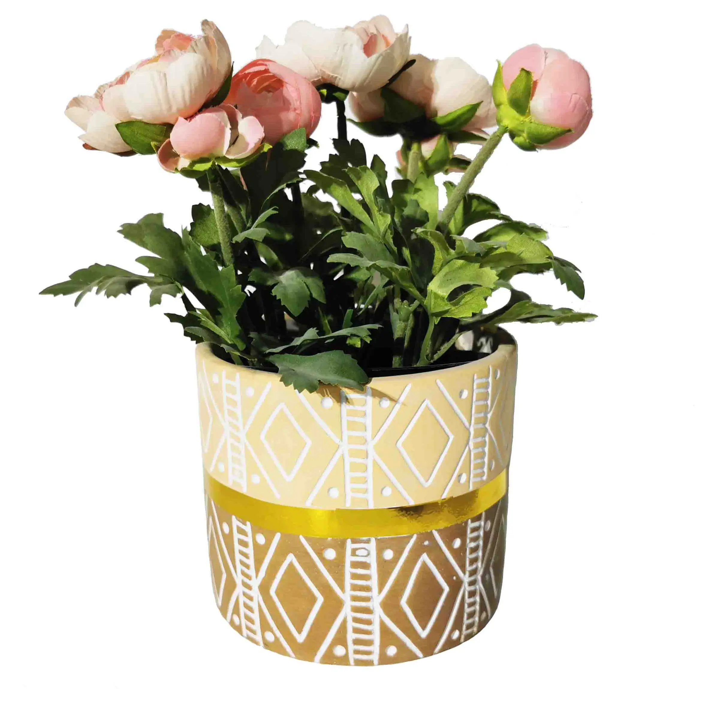 Simply style new design cylinder shape cement flower pot for home decor planter