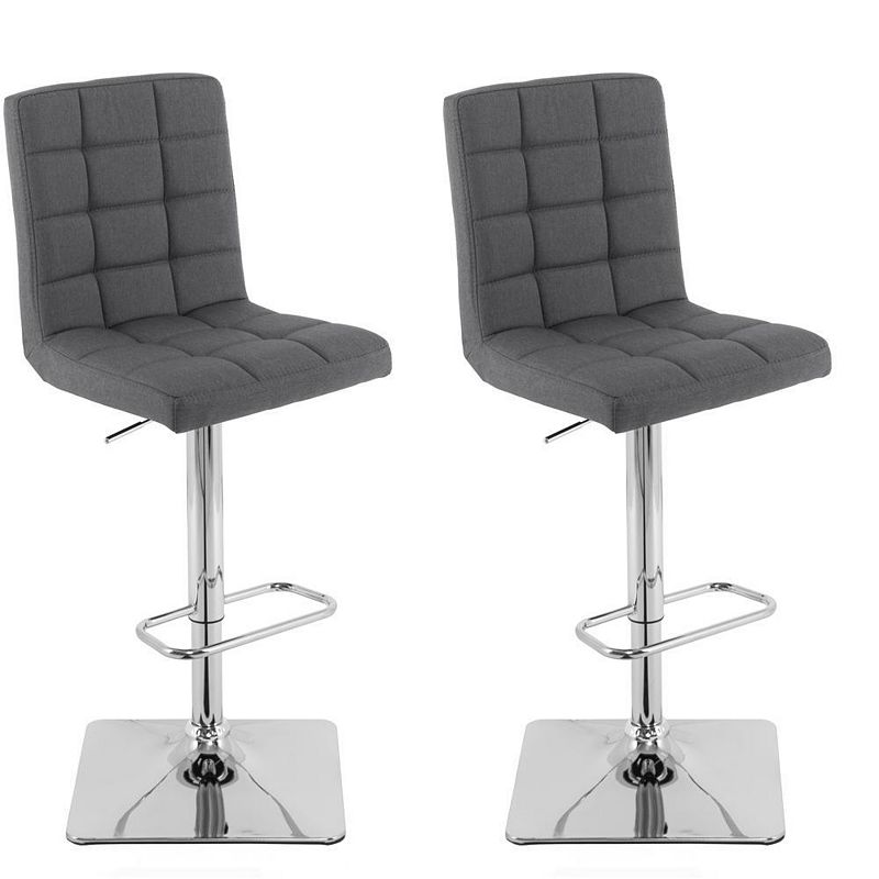 CorLiving Heavy Duty Gas Lift Adjustable Barstool in Tufted set of 2