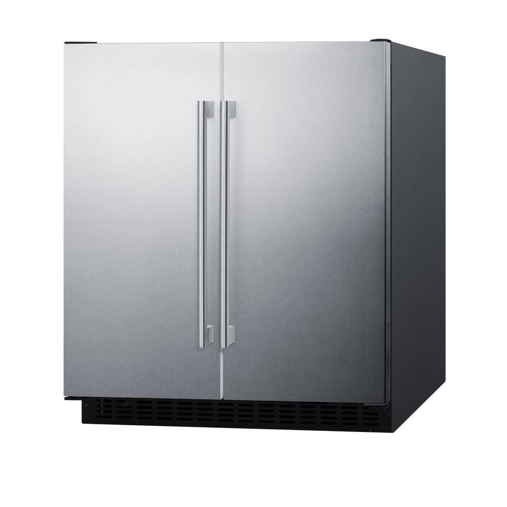 Summit Appliance 30 in. 5.4 cu. ft. Built-In Side by Side Refrigerator in Stainless Steel Counter Depth FFRF3070BSS