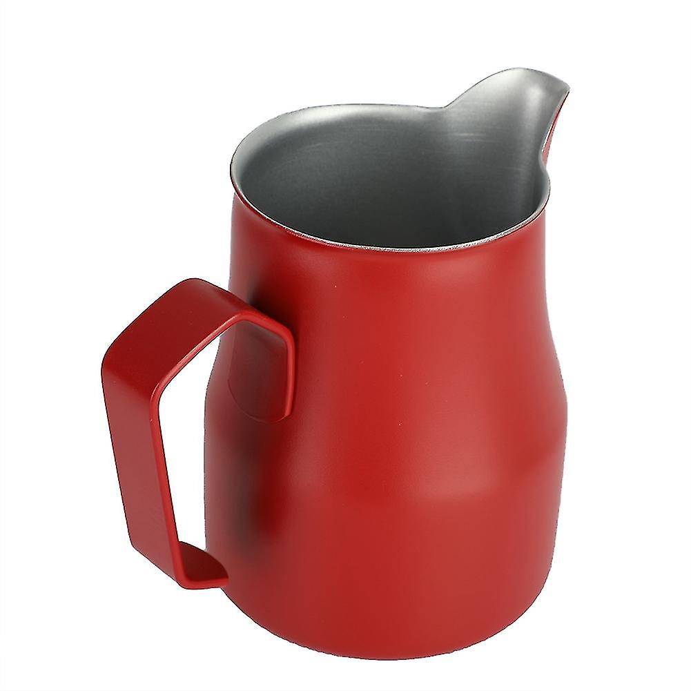 350ml Stainless Steel Milk Frothing Cup Coffee Pitcher Jug Latte Art for Coffee Shop (Red)