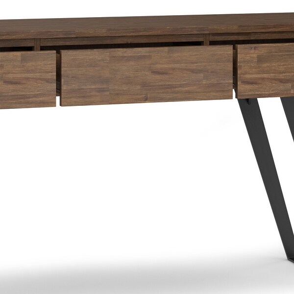 WYNDENHALL Mitchell SOLID ACACIA WOOD and Metal 60 inch Wide Modern Industrial Console Sofa Table - 60 W x 16 D x 30 H