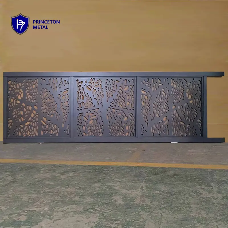 BUILDING PROJECT CUSTOMIZED PRIVACY METAL ALUMINUM  LASER CUT MODERN DESIGN WALL SCREEN FENCE AND GATE PANEL