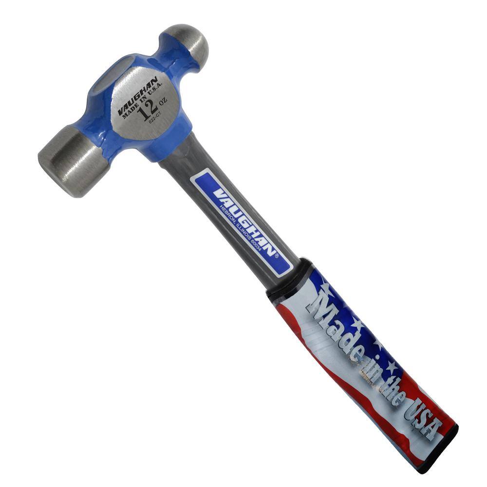 Vaughan 12 oz. Steel Ball Pein Hammer with 13 in. Fiberglass Handle FS2012