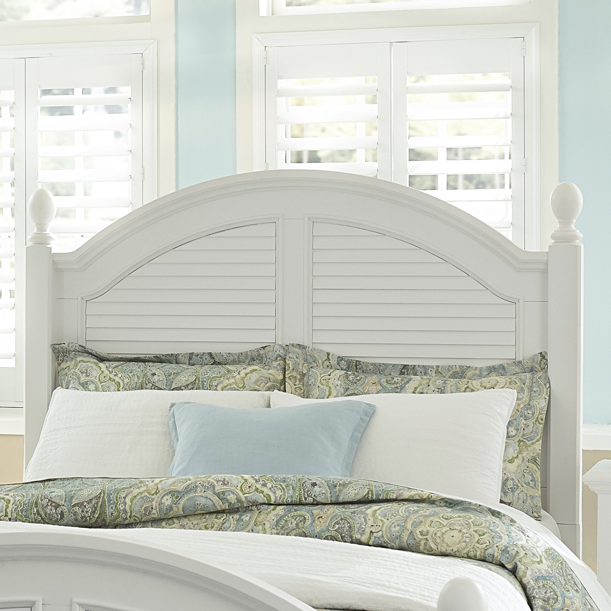 Summer House I Oyster White King Poster Headboard - - 30828238