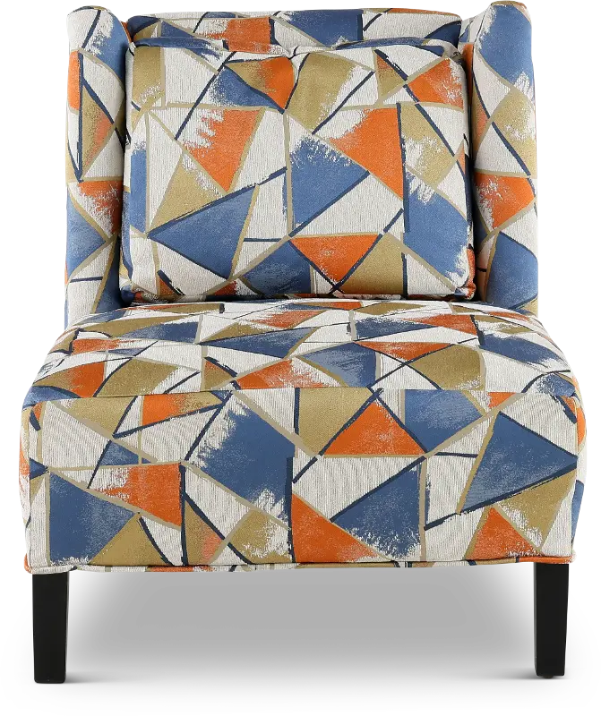 Piccolo Cream， Orange， and Blue Accent Chair