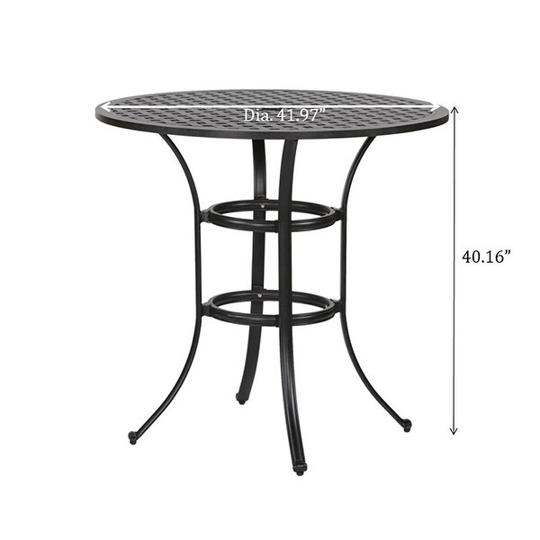 Ventura 42 Inch Cast Aluminum Round Bar Table