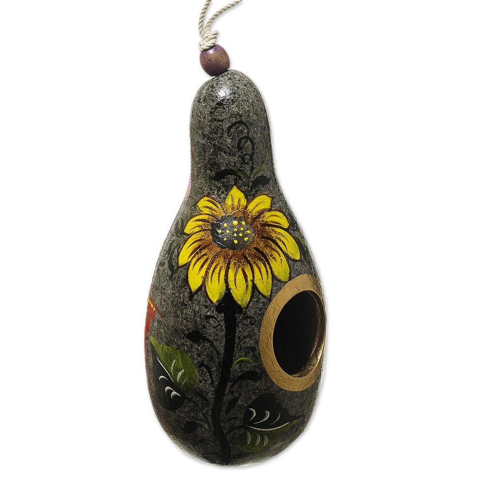 Novica Handmade Sunflower And Earth Dried Gourd Birdhouse