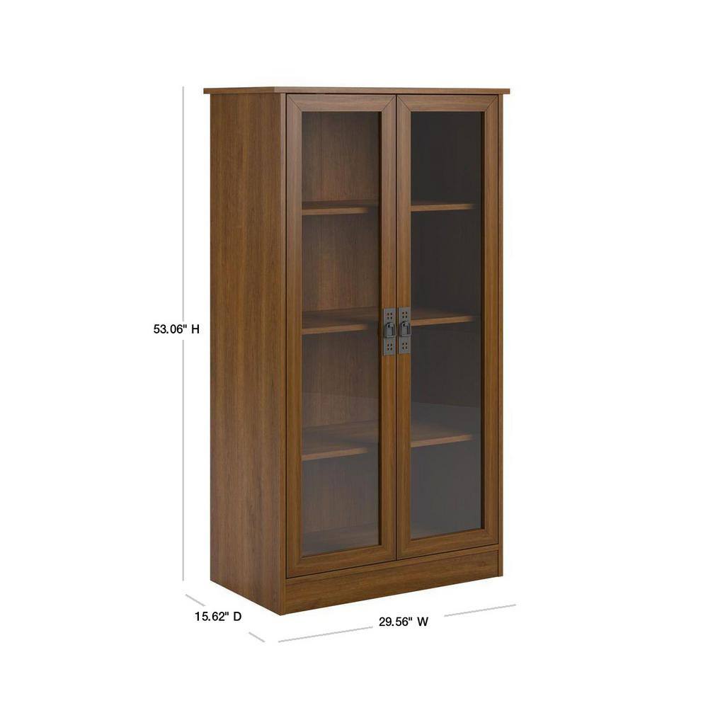 Ameriwood Home Lockwood 53.06 in. Inspire Cherry Wood 4-shelf Standard Bookcase with Adjustable Shelves HD62873