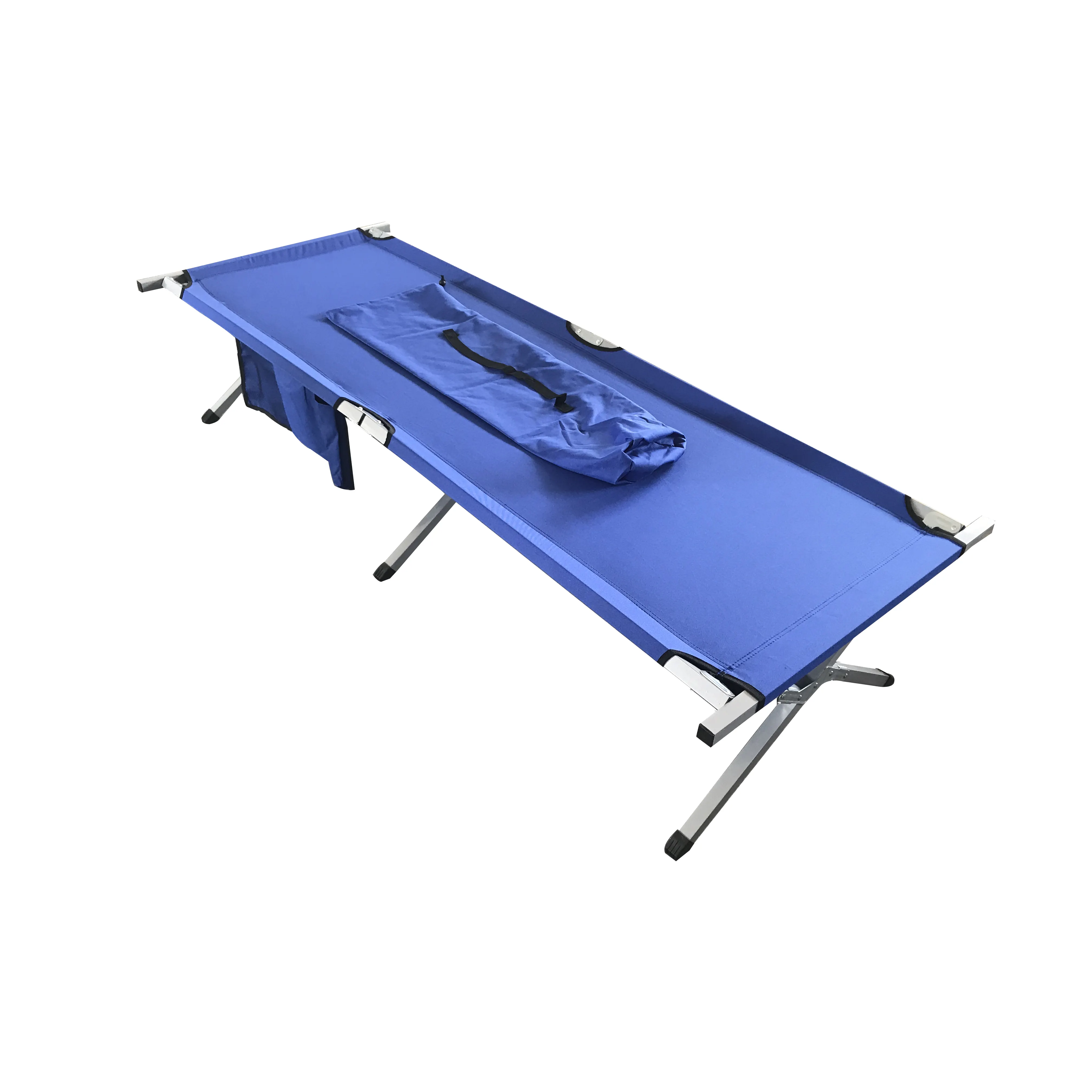 Wholesale Metal Aluminium Adults Single 600D Fabric Portable Camping Folding Outdoor Bed