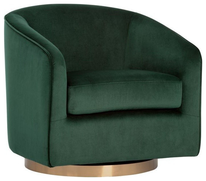 Emma  Swivel Chair   Deep Green Sky   Contemporary   Armchairs And Accent Chairs   by Virgil Stanis Design  Houzz