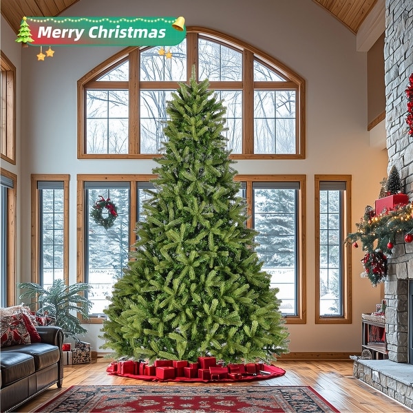 9Ft Artificial Christmas Tree with 2576 PEandPVC Mixed Branch Tips