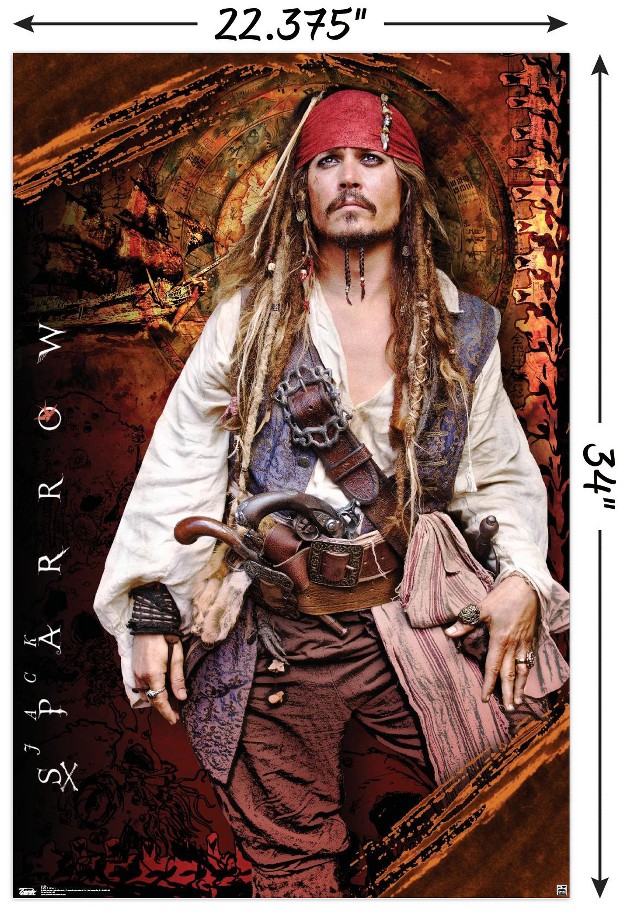 Trends International Disney Pirates Of The Caribbean On Stranger Tides Johnny Depp Unframed Wall Poster Prints