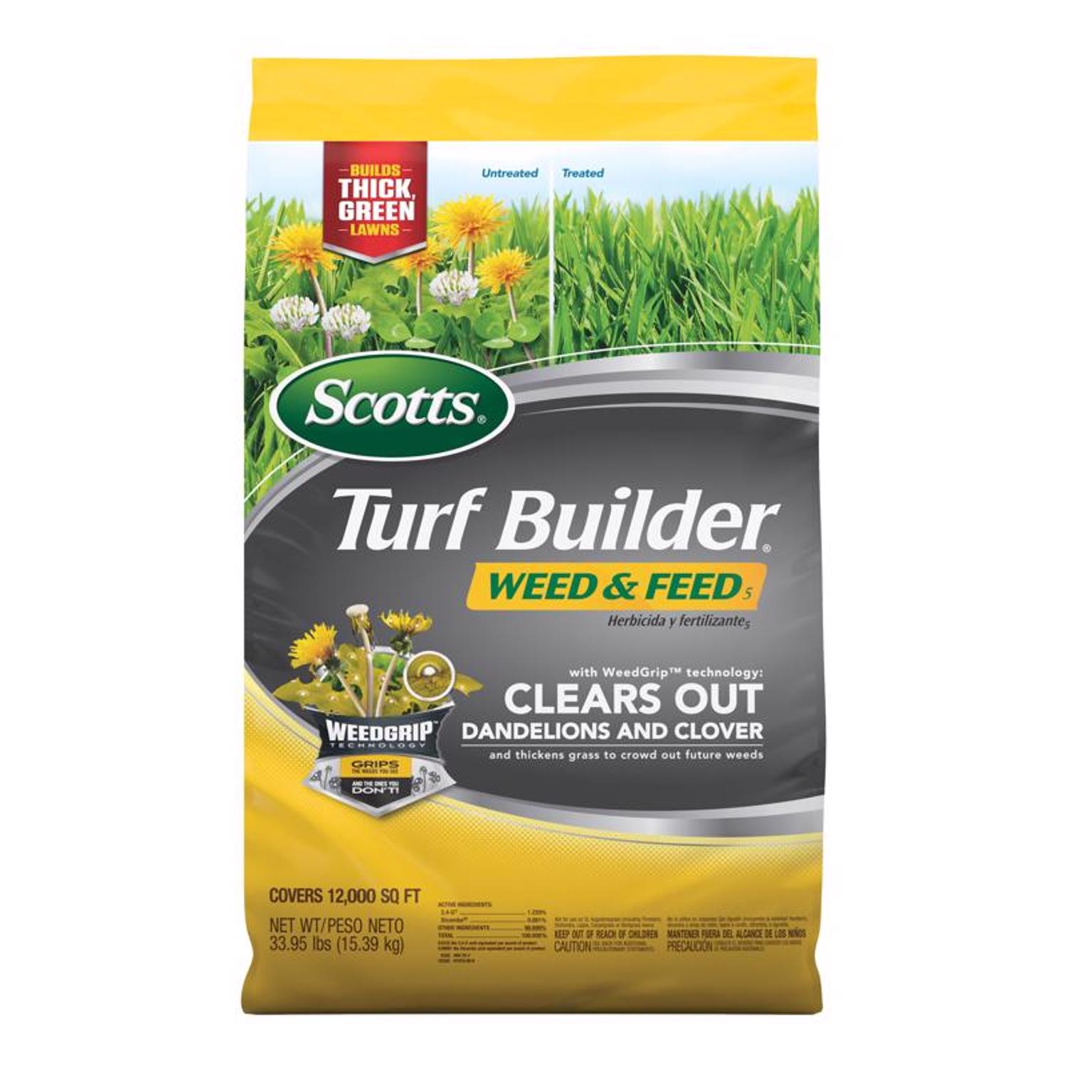 Scotts Turf Builder Weed and Feed Lawn Fertilizer For Multiple Grass Types 12000 sq ft