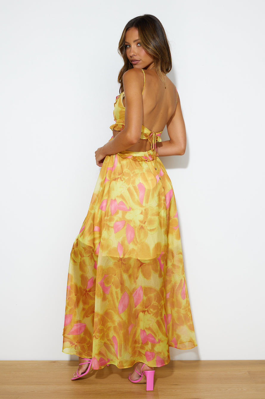 Luxe Resort Style Maxi Dress Yellow