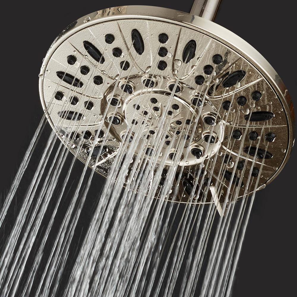 AquaDance 6-Spray 7 in. Single Wall Mount Body spray Fixed Rain Shower Head in Brushed Nickel 9708