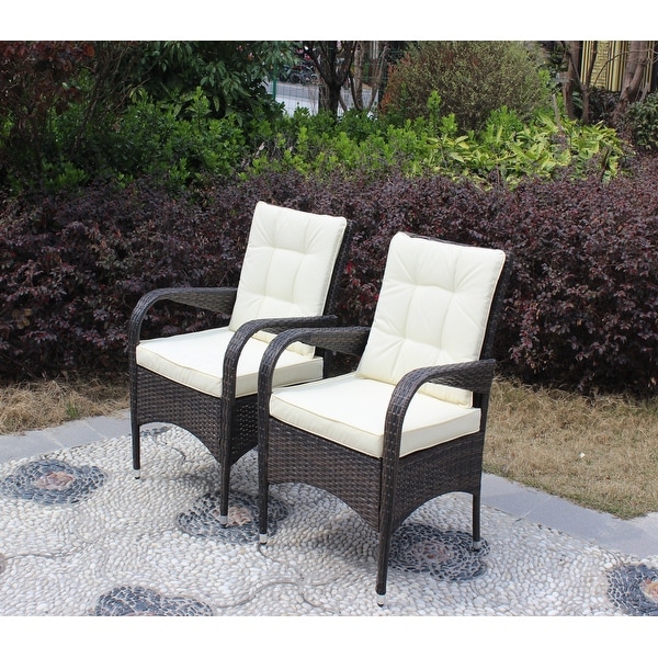 Outdoor Patio Furniture Set Conversation Set 2Piece Resin Wicker Dining Sofa Chair Set for Patio，Backyard，Garden，Meadow