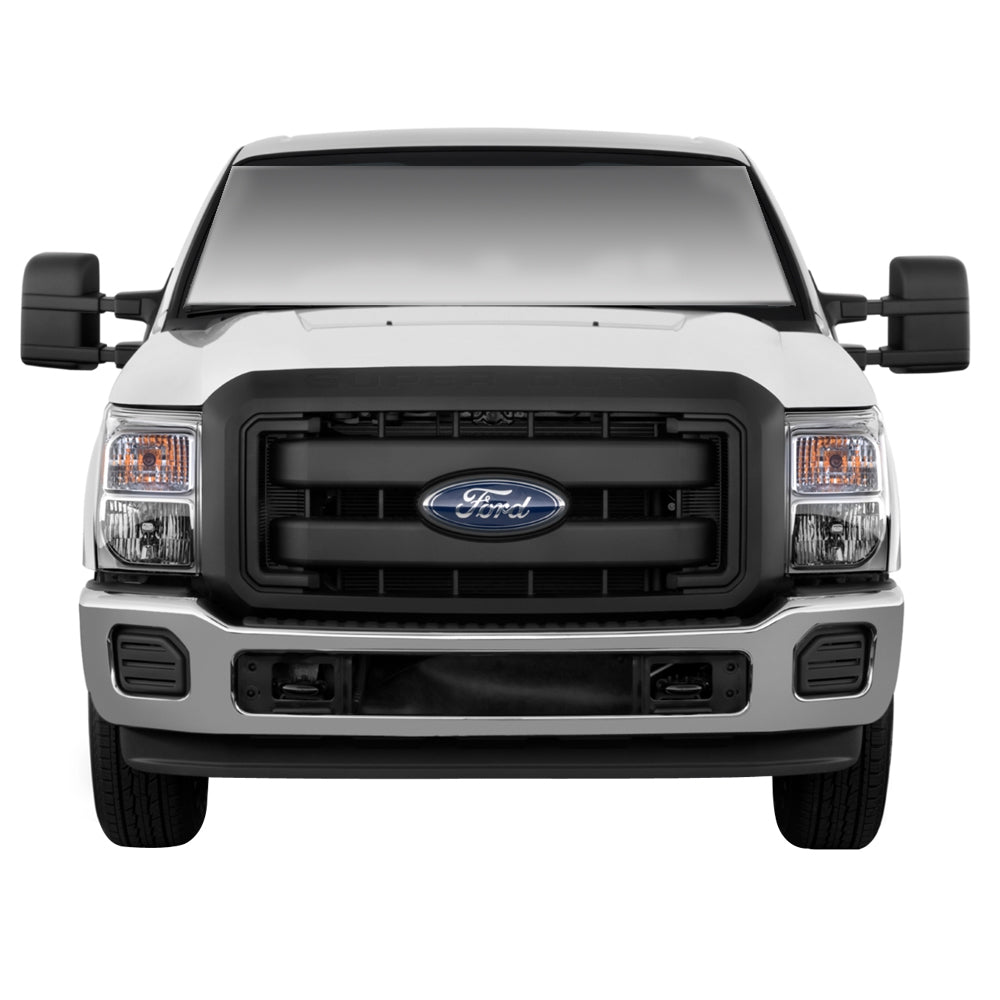 Ikon Motorsports Grille - Fits 11-16 F250 350 450 550 Super Duty Moulding Hood Front Grille 4PC -Chrome