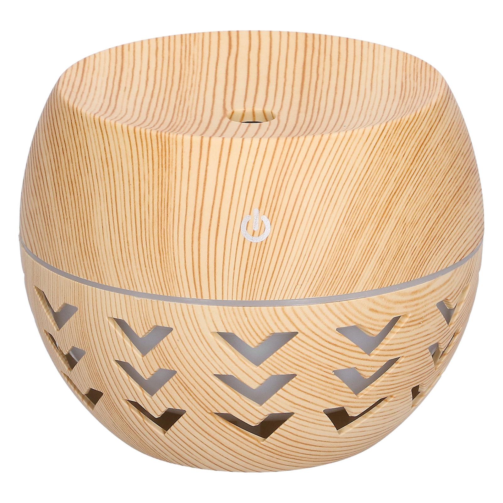 Mini Humidifier 130ml 7 Led Color Change Wooden Grain Automatic Off 35db Silent Desk Humidifier For Home Office Bedroom