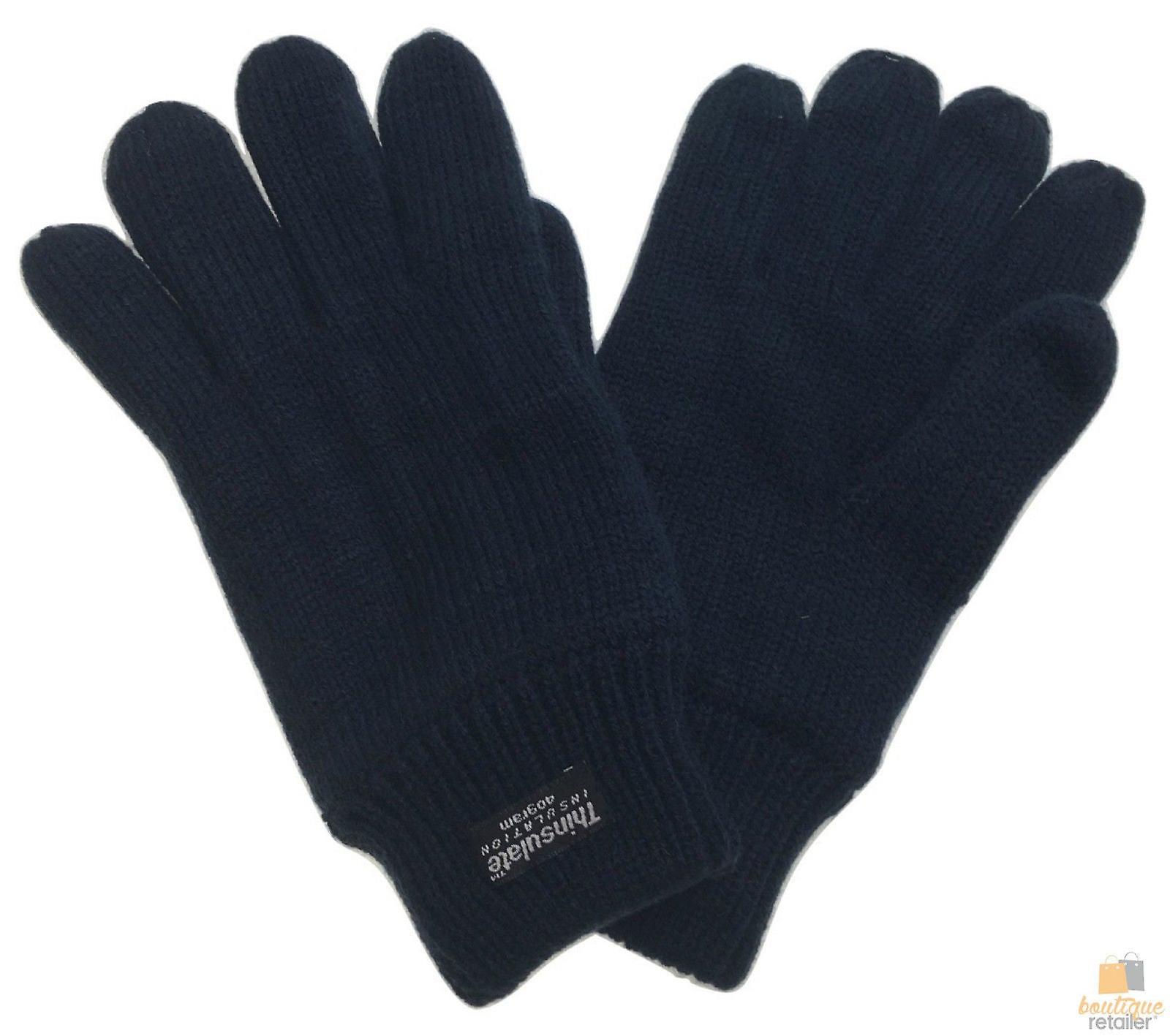 3M thinsulate knitted fleece gloves winter warmers snow ski thermal plain 2034