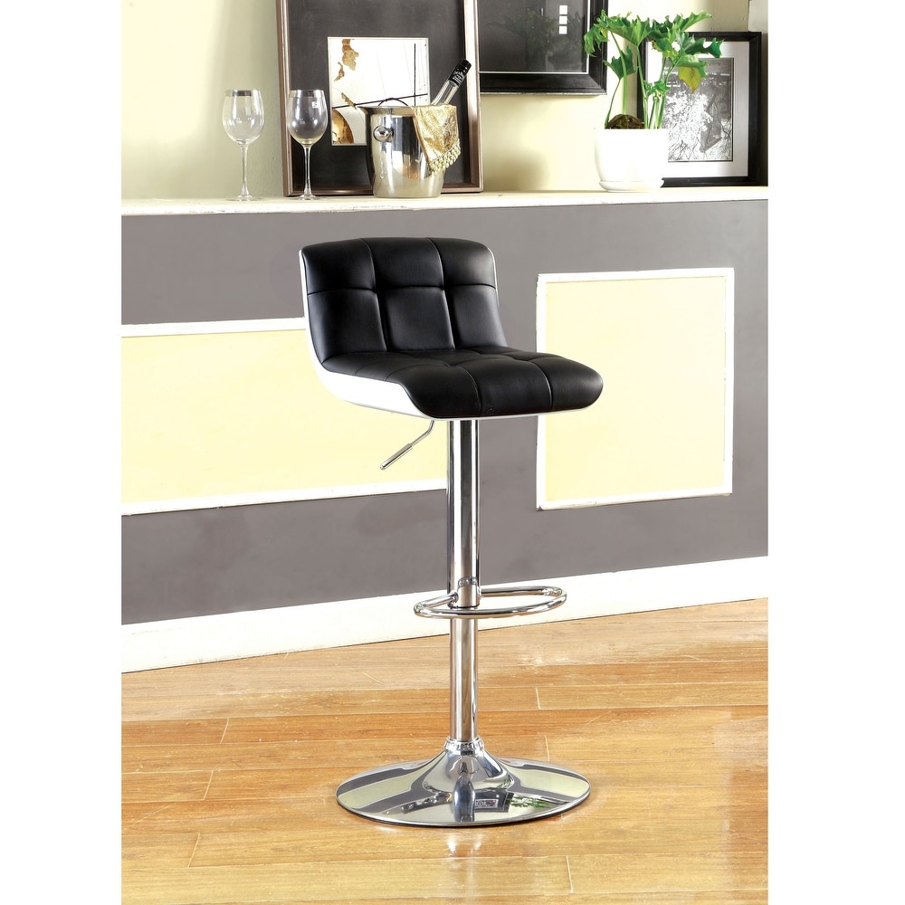 Brek Contemporary Faux Leather Swivel Barstool by Furniture of America