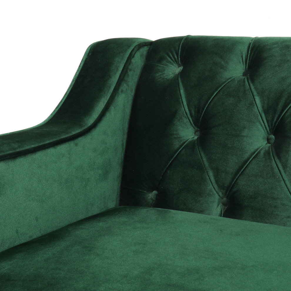 Jameer Modern Glam Tufted Velvet 3 Seater Sofa   Traditional   Sofas   by GDFStudio  Houzz