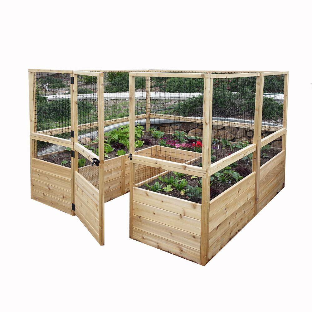 Outdoor Living Today 8 ft. x 8 ft. Garden in a Box with Deer Fencing RB88DFO