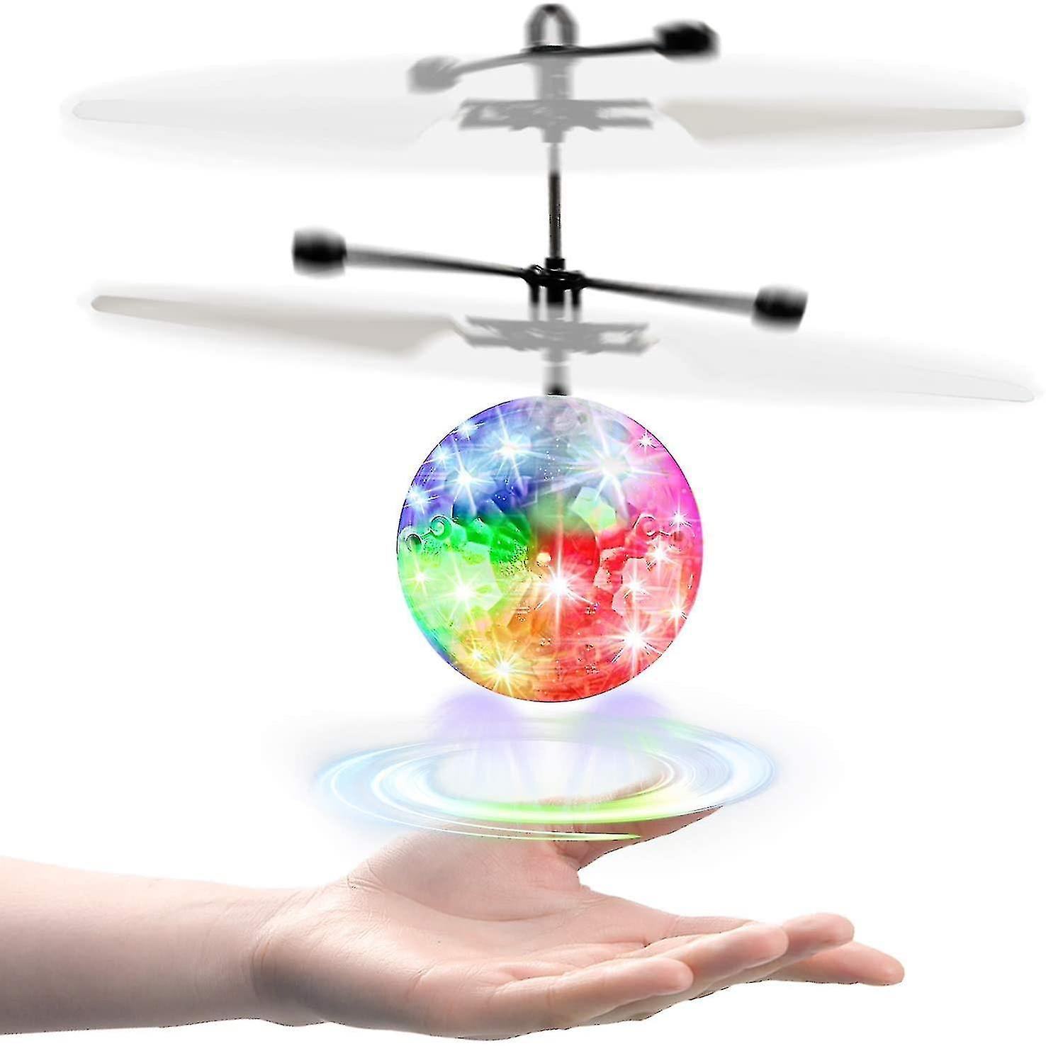 Flying Ball With Remote Control， Led Luminous Helicopter， Safe Palm Drone Infrared Sensor， Indoor And Outdoor