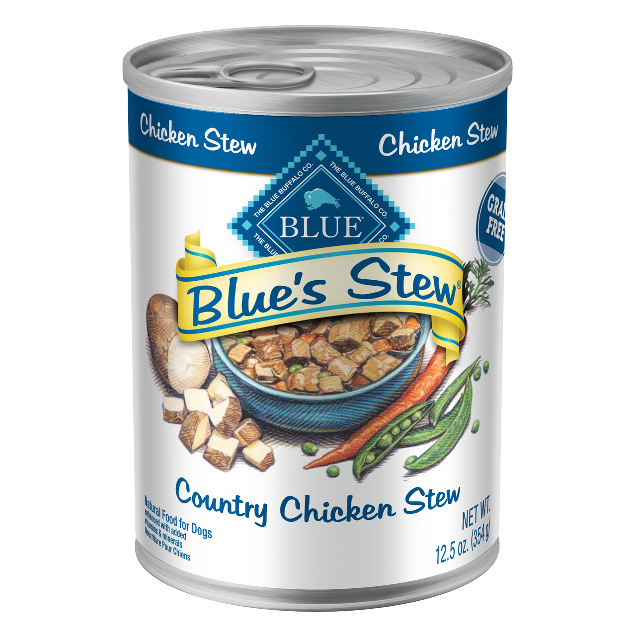 Blue Buffalo Grain-Free Blue's Country Chicken Stew Canned Dog Food， 12.5 Oz.