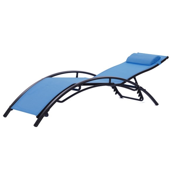 2pcs Set Outdoor Chaise Lounge Chair with Portable Design， Adjustable