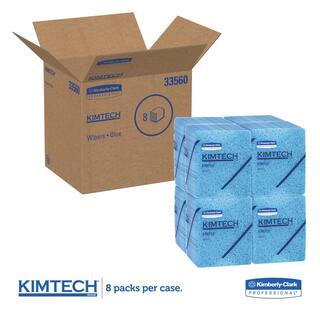 Kimtech Oil Grease and Ink Cloths Quarter-Fold 12-12 in. x 12 in. Blue 66Box 8 BoxesCarton KCC33560