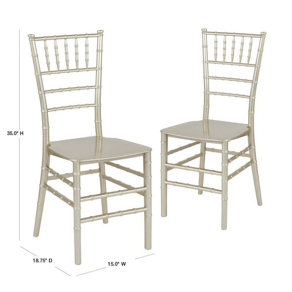 Carnegy Avenue Champagne Flat Seat Resin Chiavari Chairs (Set of 2) CGA-LE-249667-CH-HD