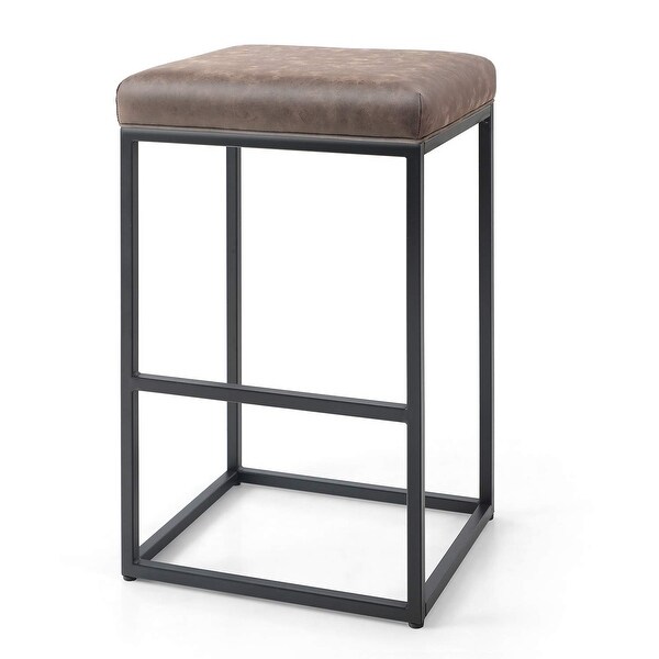 PHI VILLA 24''/ 30'' Height Metal Frame Modern Square Barstool