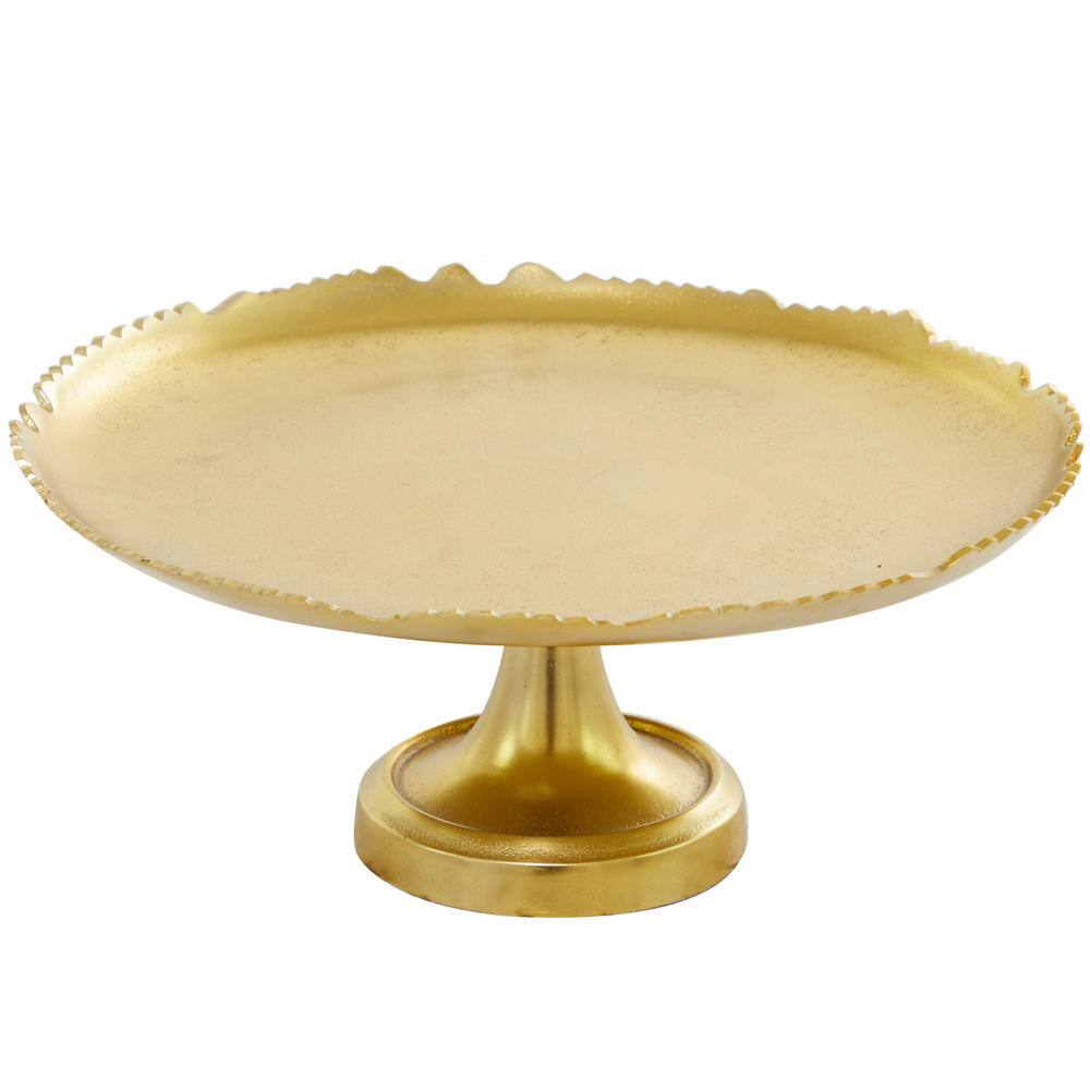 CosmoLiving by Cosmopolitan Gold Decorative Cake Stand with Pedestal Base 043261