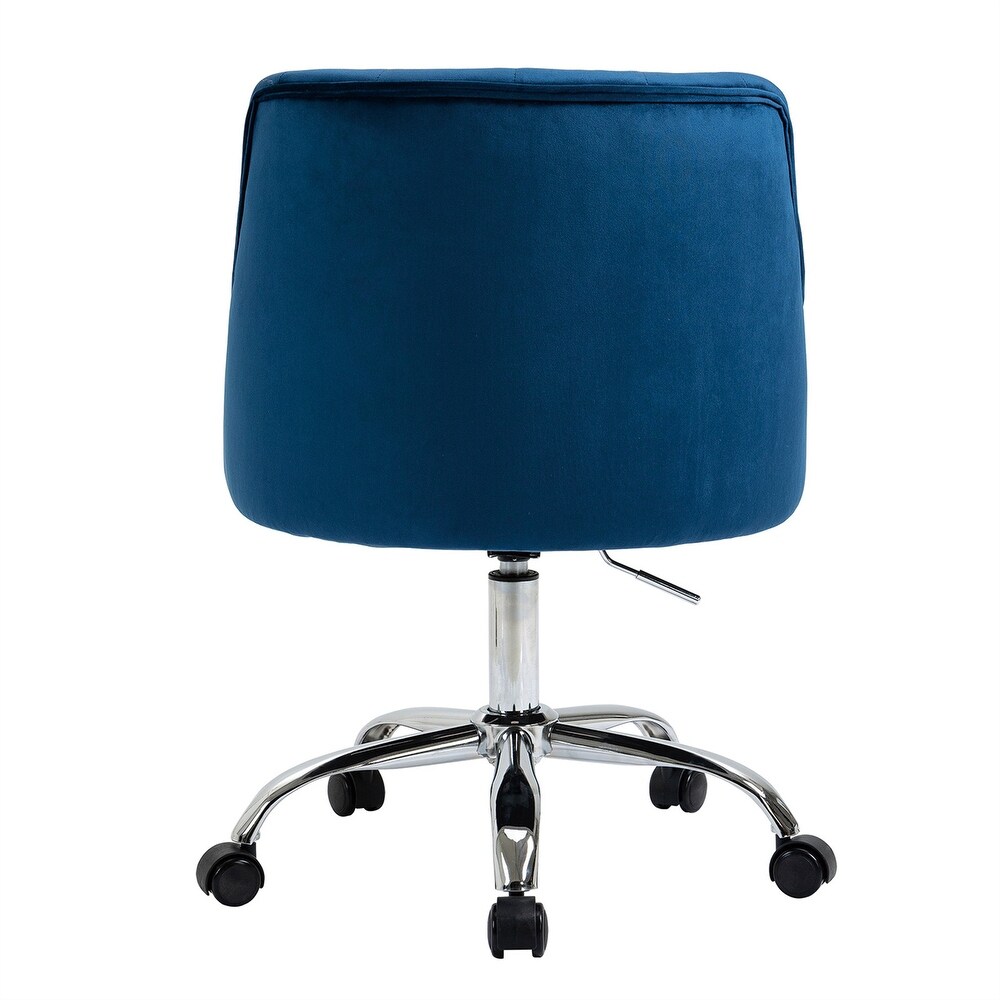 Velvet Office Chair Height Adjustable Swivel Upholstered Chair Wheels